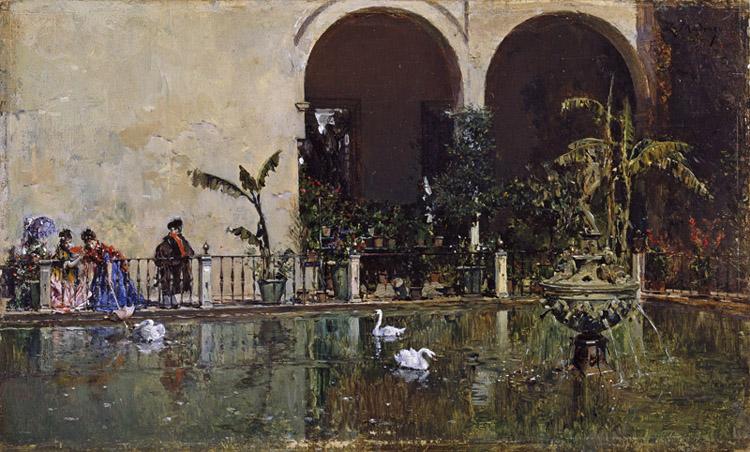 Raimundo de Madrazo y  Garreta Pool in the Alcazar of Seville (nn02) oil painting image